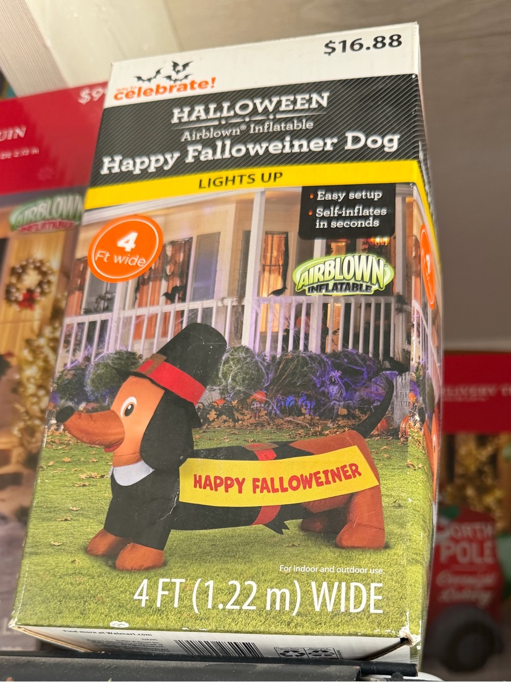 Happy Falloween Dog Inflatable Costume - Black & Brown